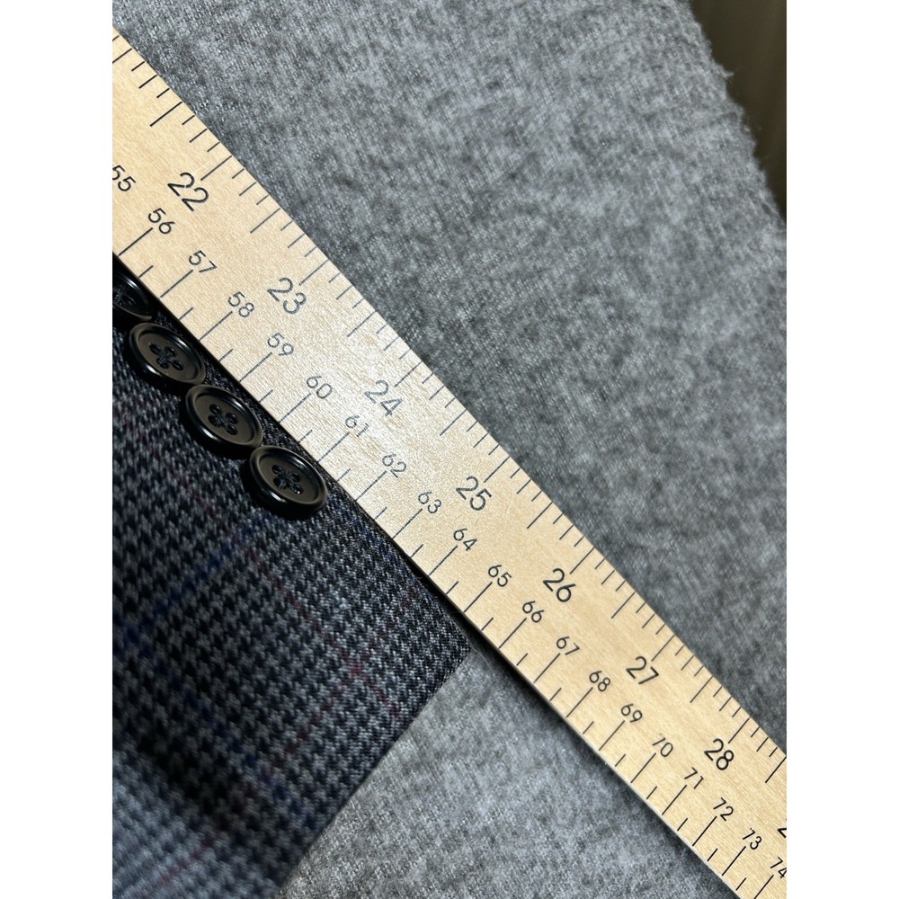 Men's Check Sport Coat Jos. A. Bank Traditional Fit Gray Wool Jacket46L - Picture 10 of 10